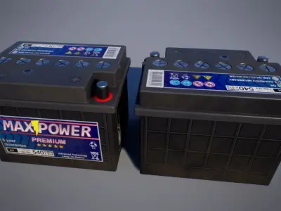Car Battery Low-poly 3D model from CGTrader