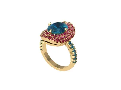 Solitaire Art deco Ring 3D print model buy