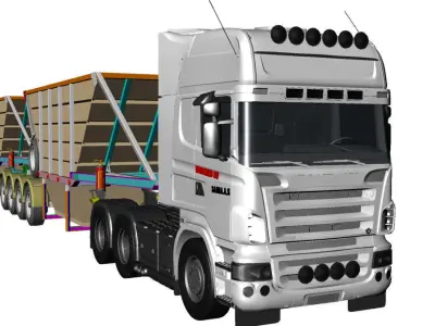 HOPPER TYPE SEMI-TRAILER Free 3D model