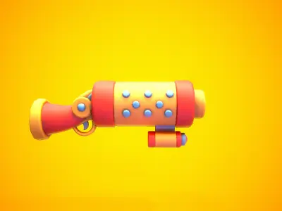 Stylized Shotgun Low-poly 3D model purchase