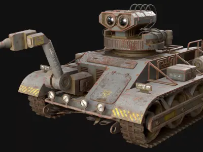 Robot Concept-3-Urban-Rusty Low-poly 3D model