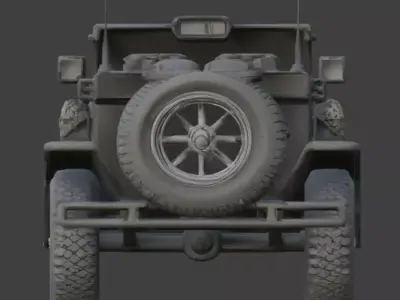 20th Century Tactical Military Brass Era Car 3D Model Low-poly 3D model