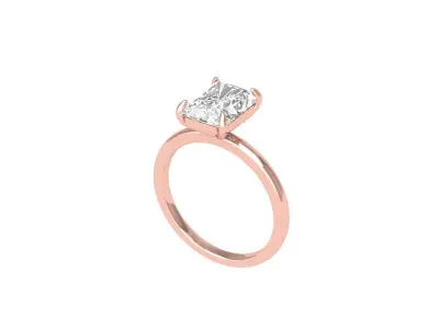 Radiant Solitaire Ring 3D print model get