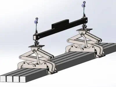 Slab tong for concrete pole  3D model