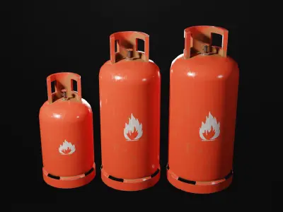 Low - Poly Gas Bottle 3d Model by Nikdox Low-poly 3D model