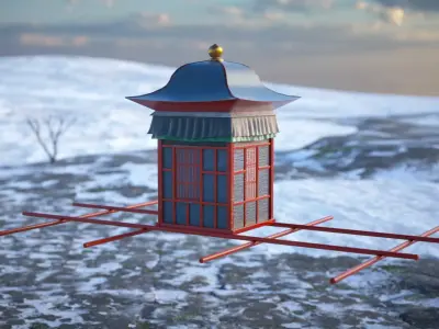 Korean Palanquin Yongjeong - Joseon Tongsinsa 3D model