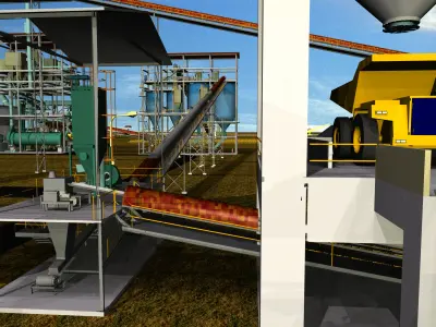 Deep Pan Conveyor Clinker Silo Free 3D model