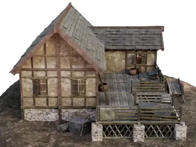 Old House Medieval 20 PBR 4K GameReady Low-poly 3D model