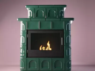 Tiled Fireplace 3D model