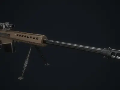 Barret M107A1 Free low-poly 3D model
