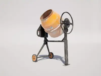 Concrete Cement Mixer Low-poly 3D model