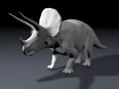 Triceratops Base Mesh Low-poly 3D model