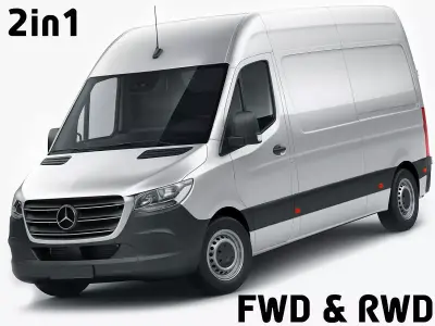 Mercedes Sprinter 2018 high roof 3D model