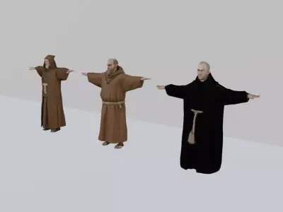 Medieval Monk Pack 3D model