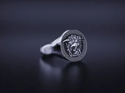 Medusa Signet Ring Greek Antique Pattern 3D print model