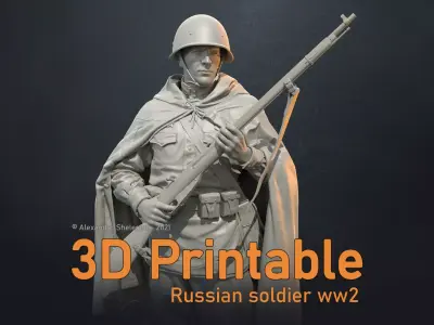 Russian soldier ww2 1 16 scale 3D print model