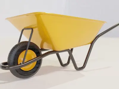 wheelbarrow garden tool Low-poly 3D model