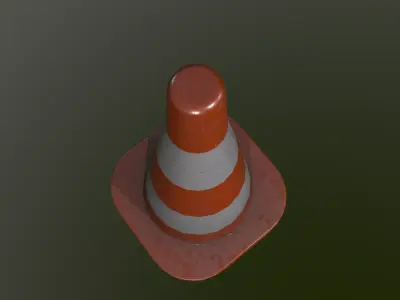 Traffic cone low poly model Low-poly 3D model