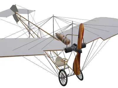Santos-Dumont 20 Demoiselle Low-poly 3D model