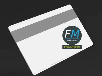 Plastic card with magnetic strip Low-poly 3D model