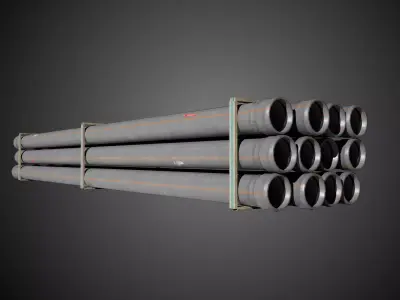  Industrial Pipes Prop Low-poly 3D model
