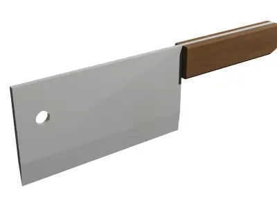 Knife Cleaver Low-Poly 3D model