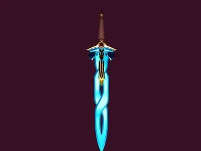 Crystal Great Sword Low-poly 3D model