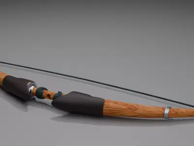Medieval Bow PBR High poly 3D model