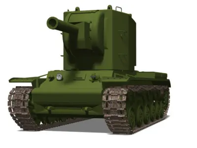Soviet heavy tank KV-2 3D model