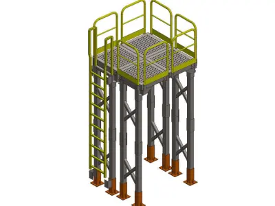 Ladder Platform Low-poly 3D model