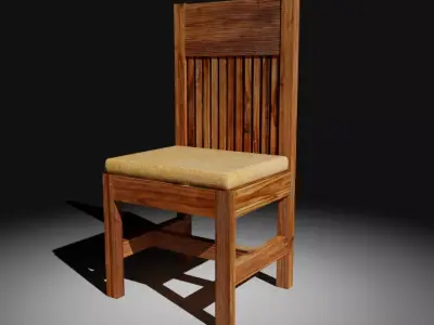 Old Wooden Chair Low-poly 3D model buy
