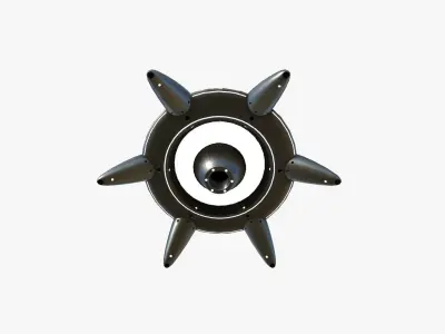 Alien Spaceship UFO G03 Dark Steel - Sci Fi Spacecraft Design Low-poly 3D model