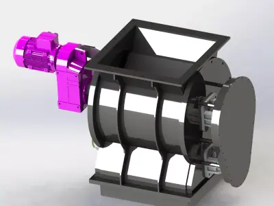 630 mm diameter airlock-rotary feeder 3D model