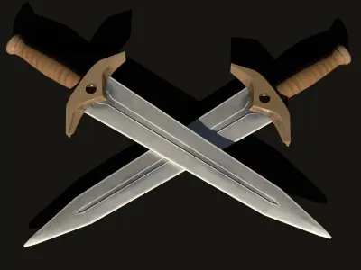 LowPoly Medieval Short Sword GameReady Weapon Free low-poly 3D model