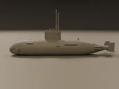submarine 3D print model 2