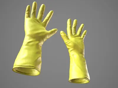 Hand Gloves  Low-poly 3D model