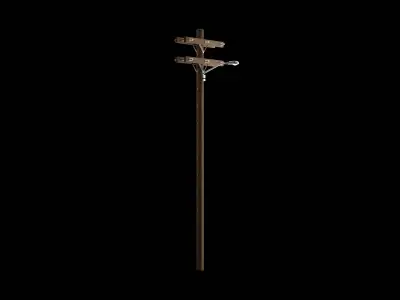 Telephone Poles Low-poly 3D model