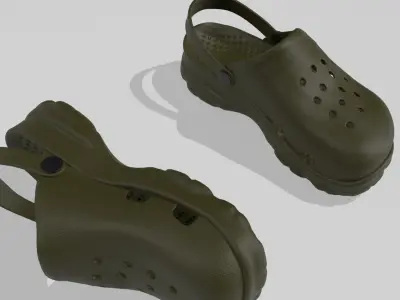 Clogs Sandal Grey 3D model