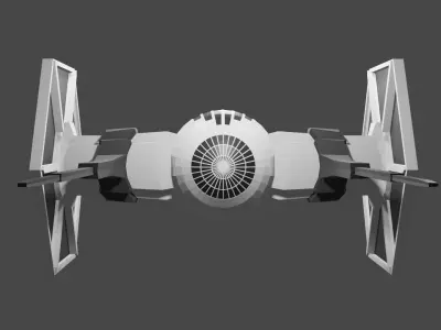 Fighter star wars tie Free low-poly 3D model
