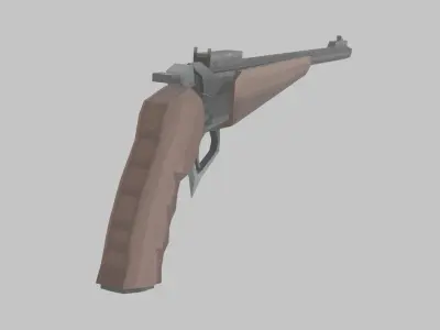 Thompson Center Contender Low Poly Retro Style Low-poly 3D model