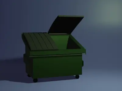 Low Poly Dumster trash bin Low-poly 3D model