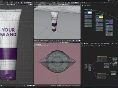 Product Cream Cosmetic Bottle 3D model