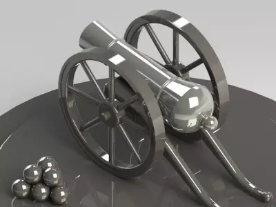Canho 2  Cannon 2 Free 3D model