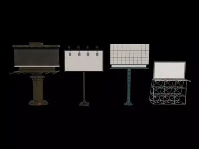 Road Billboard set 3D model