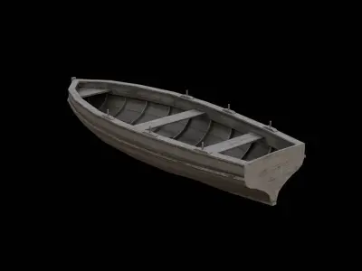 LOW POLY WOODEN BOAT 2 Low-poly 3D model