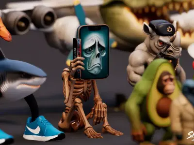 Italian Brainrot Pack VOL1 Low-poly 3D model