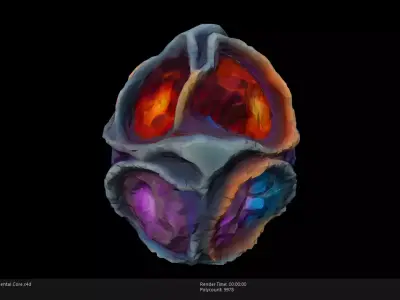 Low Poly Stylized Elemental Core Low-poly 3D model