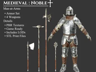 Medieval Collection Noble Man at Arms 3D Model Pack