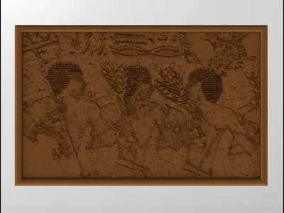 Painting of Egyptian Ancient Stone Art  3D print model