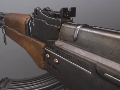AK rifle Low-poly 3D model